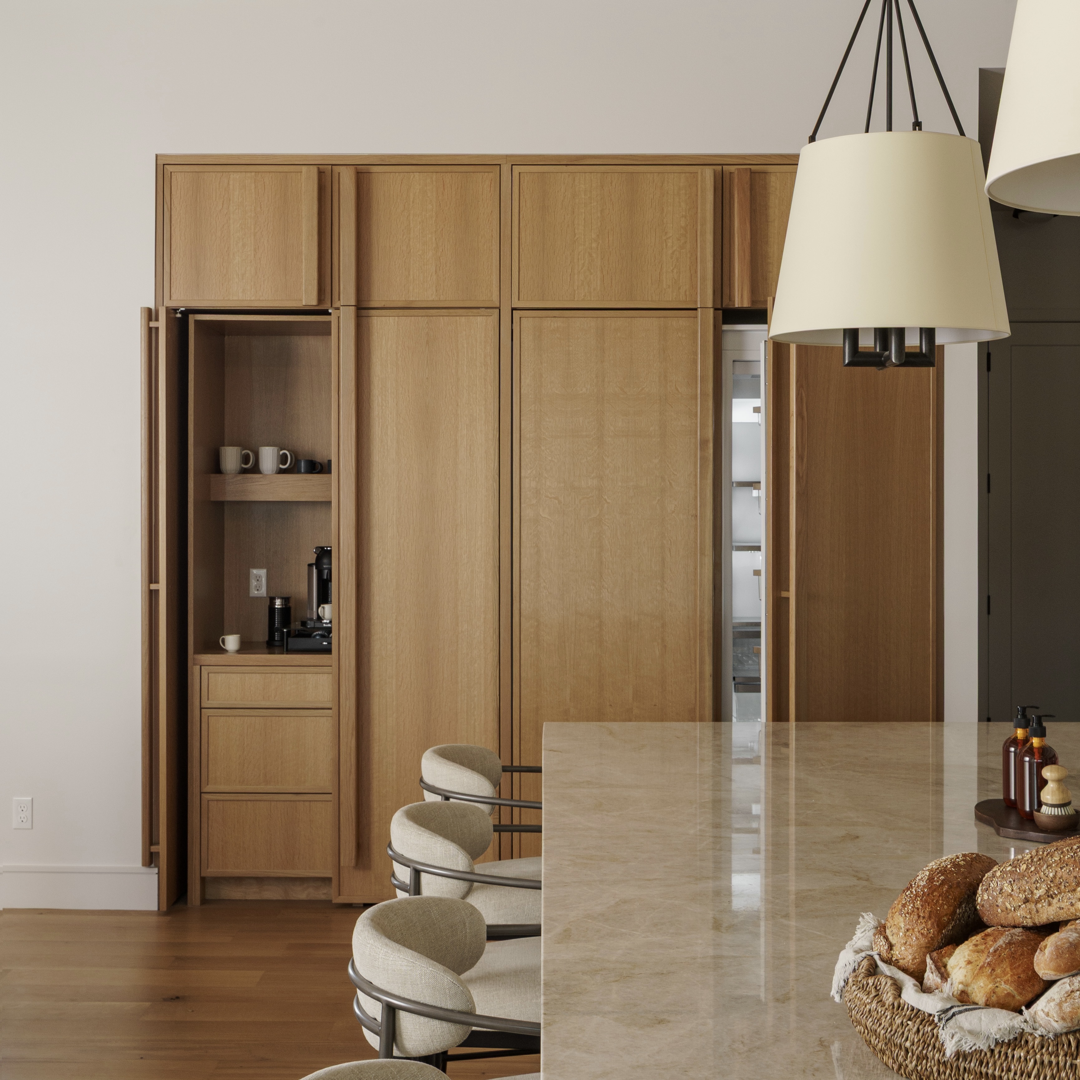 Image of kitchen appliances and island